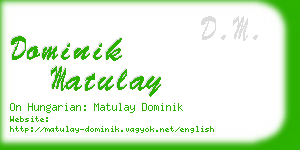 dominik matulay business card